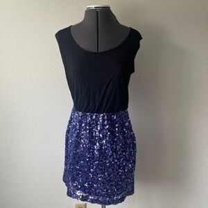 Mimi chica dress size medium black and blue sequins